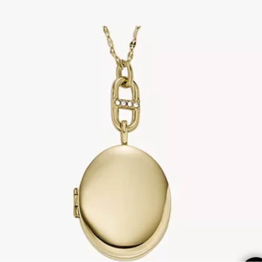 Fossil Elegant Gold Locket Necklace - Picture 2 of 3